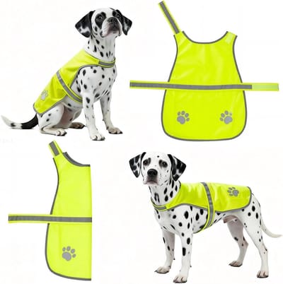 Reflecterende Gele Veiligheidsvest voor Honden, Hoogzichtbare Dog Waistcoat, Verstelbare Riemen, Geschikt voor Halsomtrek 35-36 cm, Veiligheid, Hondentoebehoren, Wandelen met Huisdieren