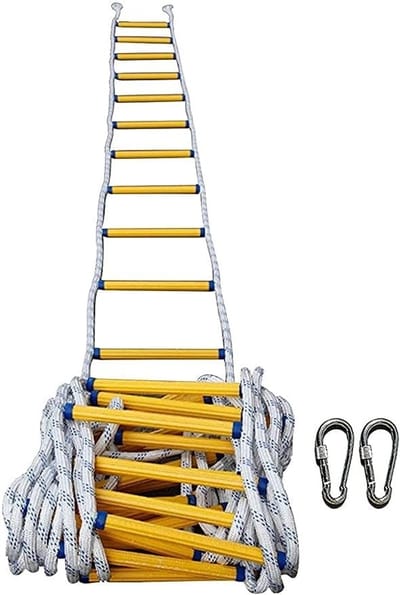 Touwladder - Vluchtladder - Snelle Ontsnapping - Stabiel Ontwerp - 5 Meter - Geel