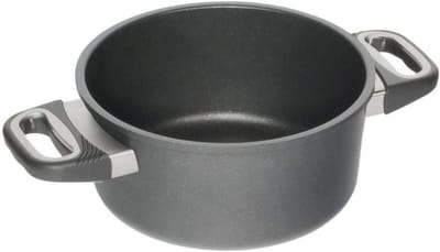 AMT Gastroguss Frying pan 20 cm Ø, 10 cm high, not suitable for induction, Lotan® non-stick coating, cast iron pan (cast aluminium), AMZN-1020