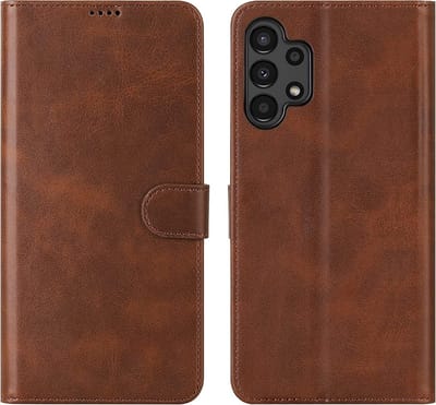LuxeBass Hoesje geschikt voor Samsung Galaxy A13 4G - Boekhoesje - Bruin - Portemonneehoesje - telefoonhoes - gsm hoes - telefoonhoesjes