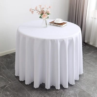 Bruiloft Tafelkleed - Tafeldecoratie Linnen - Feestelijke Decoratie - Polyester Materiaal - 240cm Rond - Turkoois