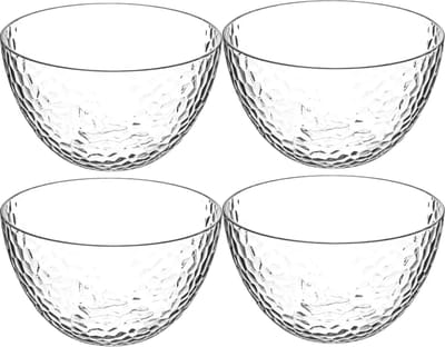Secret de Gourmet - 4x - Kommetjes/Schaaltjes - kunststof - transparant - 14 x 8 cm