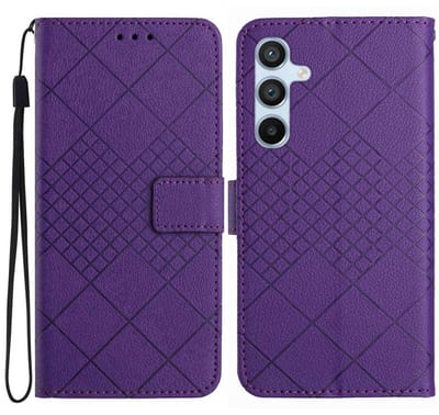 Coverup Hoesje - Geschikt voor Samsung Galaxy A17 Hoesje - Coverup Rhombus Book Case - Paars