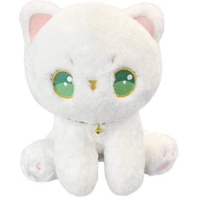 Schattige Witte Kat Pluche Speelgoed Knuffeldieren Kat Lichtgevend Zacht Poppen Speelgoed Kerst Verjaardagscadeau 35cm wit