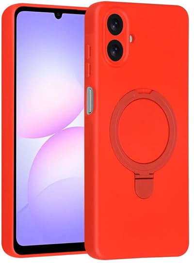Telefoonhoesje geschikt voor Samsung Galaxy A07 4G - Magnetische Backcover met Ringstand - Geschikt voor MagSafe-accessoires - FuturiQ - Classic Red