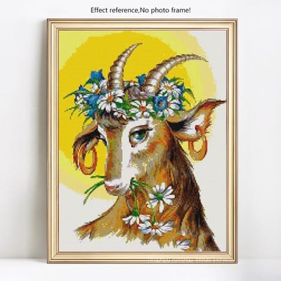 DIY diamant borduurwerk dier antilope volledige ronde foto van strass diamant schilderij 20X30CM yellow
