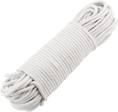 6mm x 100m Witte Katoenen Touw, 328 Voet Macramé Katoen Koord, Natuurlijke Witte Vlecht Touw voor DIY Creaties, Decoraties en Wandhangers