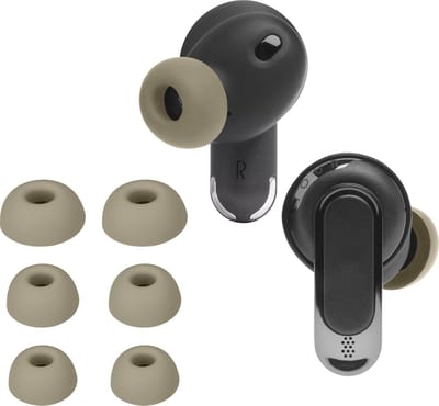 kwmobile 6x cover voor in-ear oortjes geschikt voor JBL Tour Pro 2 - Vervangende oordopjes van siliconen in beige - 3 maten