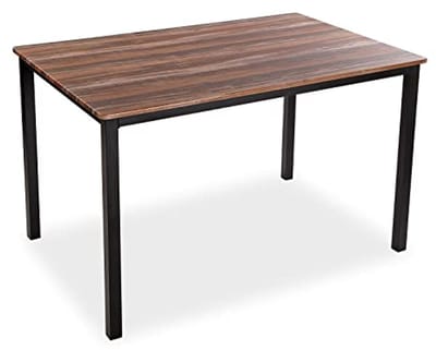 Stijlvolle Eettafel voor Keuken, Terras, Tuin of Eetkamer - Hout en Metaal - 76 x 80 x 120 cm - Zwart