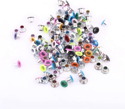 500 Stuks Ronde Oogjes in Diverse Kleuren 3mm Metaal voor Tassen, Schoenen en DIY Creaties