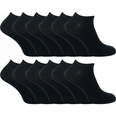 Sock Snob - 12 paar katoenen sneakersokken voor heren - Zwart