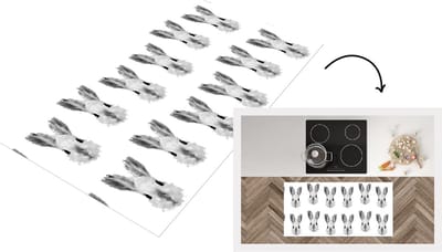 Keukenloper - Loper keuken - Vintage - Konijnen - Patronen - 120x60 cm - Keukenloper vinyl