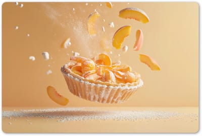 Placemats 45x30 cm - Placemat kunststof - 1 stuk - Peach - Eten - Taart - Oranje - Borden onderleggers - Decoratie voor op tafel - Keuken tafeldecoratie accessoires - Vinyl onderlegger - Tafelversiering