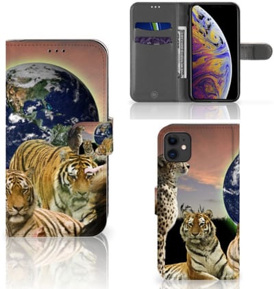 Apple iPhone 11 Telefoonhoesje met Pasjes Roofdieren