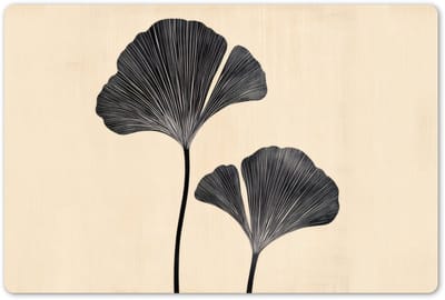 Placemats 45x30 cm - Placemat kunststof - 1 stuk - Bladeren - Minimalistisch - Zwart - Borden onderleggers - Decoratie voor op tafel - Keuken tafeldecoratie accessoires - Vinyl onderlegger - Tafelversiering
