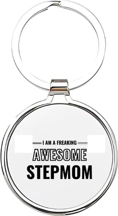 Akyol - i am an freaking awesome stiefmoeder Sleutelhanger - Moeder - de liefste stiefmoeder - stiefmoeder sleutelhanger - mama sleutelhanger - sleutelhanger mam - familie sleutelhanger - moederdag cadeautje - mama cadeau - mom - 4 x 7,5 CM