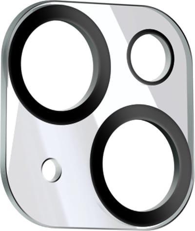 ENKAY, Beschermfolie voor achtercamera Geschikt voor iPhone 15 / 15 Plus Achterzijde 9H Hoge Weerstand Gehard Glas, Transparant zwart