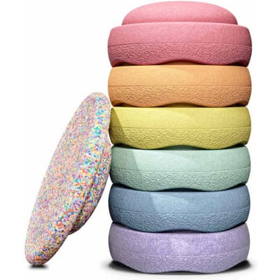 Stapelstein regenboog pastel + super confetti balance board