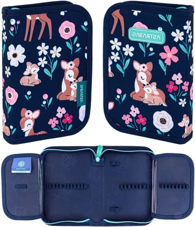 Pennenetui Baby Hert - Etui Pennenhouder - Schoolbenodigdheden Organiseren - Met 2 Binnenkleppen - 20 x 14 x 3.5 cm