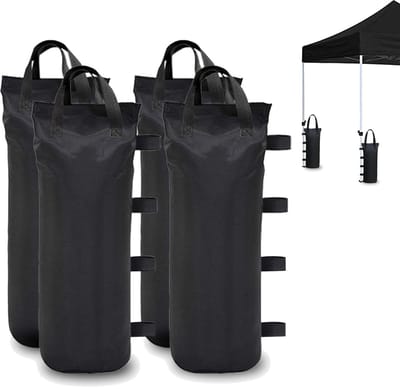 Dailygoods- Zandzakken 4 stuks - Zandzakken voor paviljoen - Watergewichtzakken - Herbruikbaar - 800D Oxford - Lichtgewicht 50x22 cm - Gewichtzakken