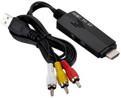 HDMI Male naar RCA AV Male - adapter kabel converter - met usb aansluiting actieve adapter - voor o.a. spelcomputer en tv - zwart