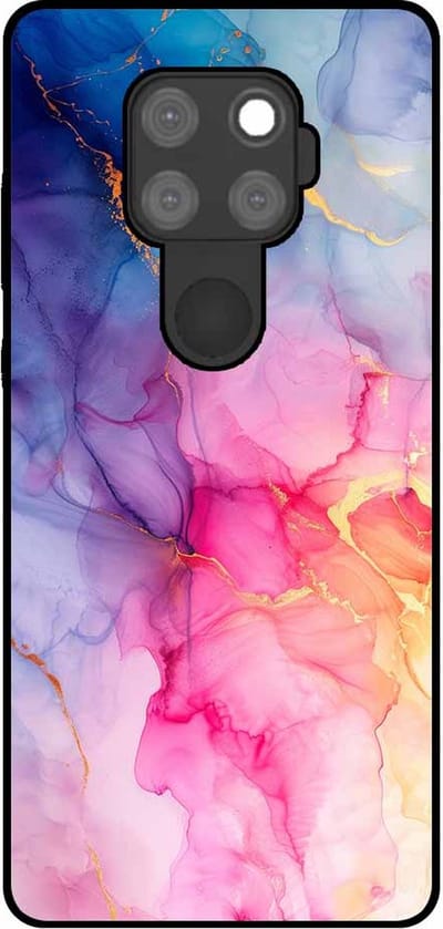 Smartphonica Telefoonhoesje Geschikt voor Huawei Mate 30 Lite met marmer opdruk - TPU backcover case marble design - Regenboog geschikt voor Huawei Mate 30 Lite