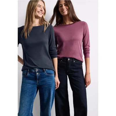 Set van 2 longsleeves met boothals