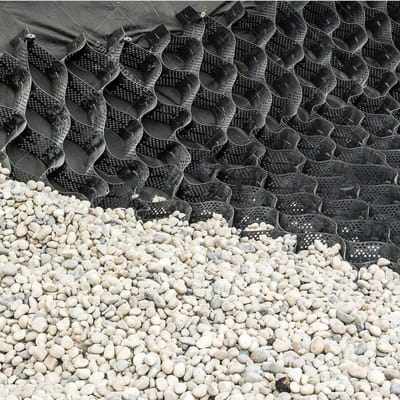 Grondrooster Systeem - Stabilisatie Grid - Landschapsarchitectuur Tuin - Hoge Belasting - 40x40 cm - Zwart