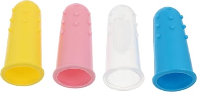 Vinger Tandenborstels - Baby Borsteltjes - Veilige Mondverzorging - Dubbelzijdig Ontwerp - 4 stuks - Assorti