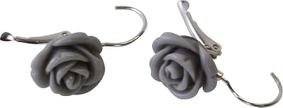 Behave Oorbellen met Grijs Roosje - Elegant en Tijdloos Design