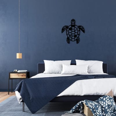 Houten Dierenkop • Houten Schildpad • Dierenkop Schildpad • Mega • Zwart MDF • Houten Dier • Wandecoratie