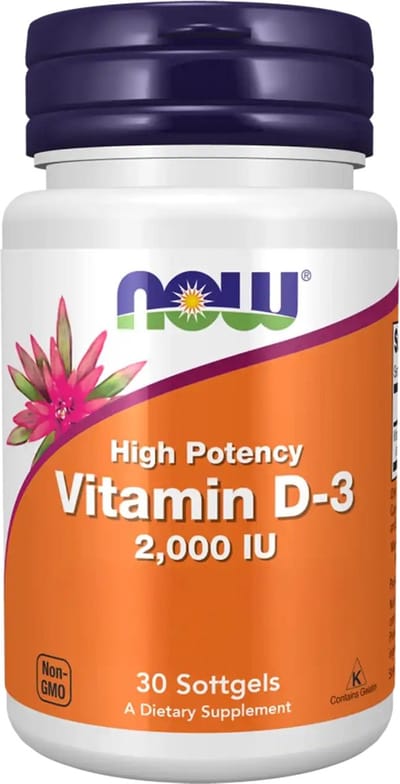 Now Foods Vitamin D3 2000IU (30) Unflavoured - Vitaminen, mineralen & gezondheid - Vitaminen