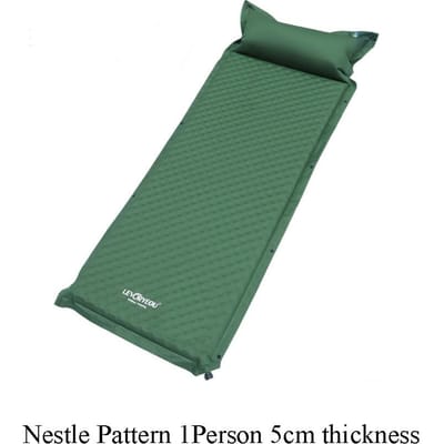 1-3 Personen Dik 5cm Automatisch Zelfopblaasbaar Matras Kussen Pad Tent Kampeer Mat Comfortabel Bed Verwarming Lunch Rust Toeristische Decoratie gray
