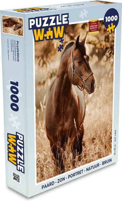 Puzzel Paard - Zon - Portret - Natuur - Bruin - Legpuzzel - Puzzel 1000 stukjes volwassenen