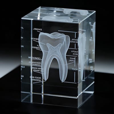 3D Anatomisch Tandmodel van Kristal – Nauwkeurig Ontwerp voor Tandartsen, Tandheelkunde en Decoratie als Cadeau voor Tandtechnici en Tandheelkundige Professionals