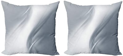 ABAKUHAUS Grijze Kussenhoes Set – 2x40x40 cm – Dubbelzijdig bedrukt