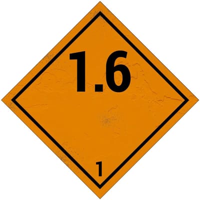 ADR klasse 1.6 explosieve stoffen bord | Sign Again materiaal | 25 x 25 cm