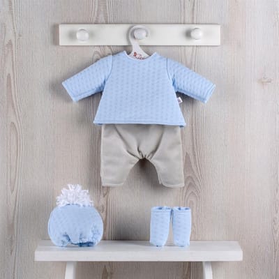 Asi poppenkleding jersey set met schoenen en hoed - Pablo - poppenoutfit.