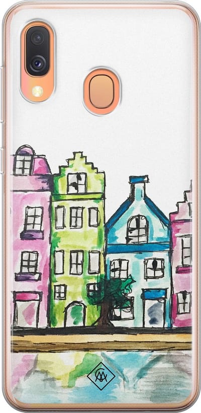 Casimoda® hoesje - Geschikt voor Samsung A40 - Amsterdam - Backcover - Siliconen/TPU - Multi