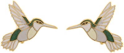 Behave - Oorbellen dames - Kolibrie stekers - Wit groen - Natuurtrend