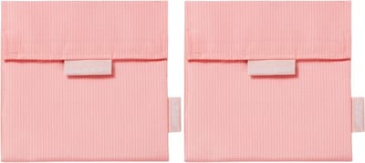 Snack'n'Go Active Pink - Herbruikbaar Boterhamzakje en Snackverpakking - Sluiting met klittenband - BPA-vrij - Waterdichte binnenlaag - Wasbaar tot 60°C - 2 stuks