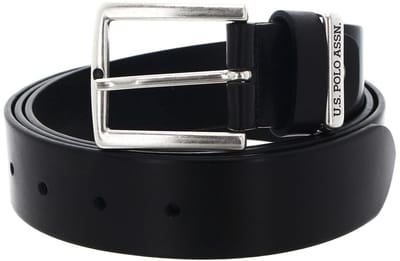 U.S. POLO ASSN. riem Hitchcock Perfect Leather Belt W115 Black zwart