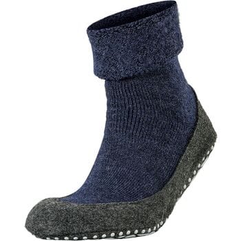 FALKE Cosyshoe Noppen op de zool wol huissokken heren blauw - maat 43-44