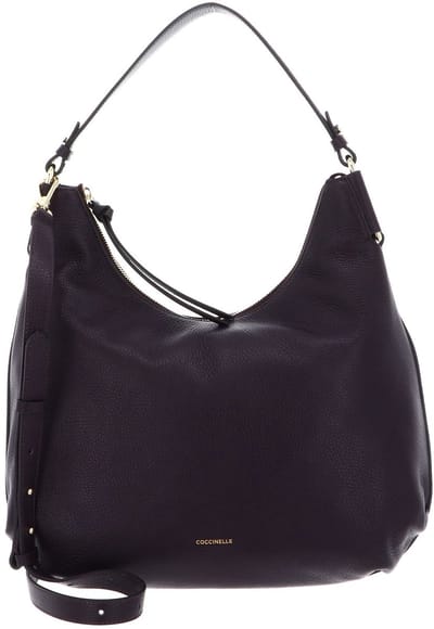 COCCINELLE Leren schoudertas Rebekka Handbag Grained Leather Prune donkerpaars