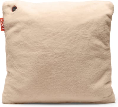 Cozy warmtekussen - Duurzaam & Draadloos - Infrarood - 45x45 cm - crème - Teddy stof - incl standaard batterij