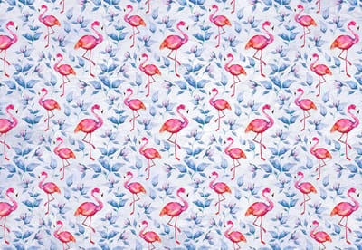 Fotobehang Flamingos Bird Pattern | XL - 208cm x 146cm | 130g/m2 Vlies