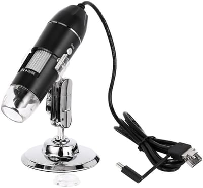 1600X digitale microscoopcamera - 3in1 USB draagbare elektronische microscoop voor soldeerwerk en LED-loep - zwart