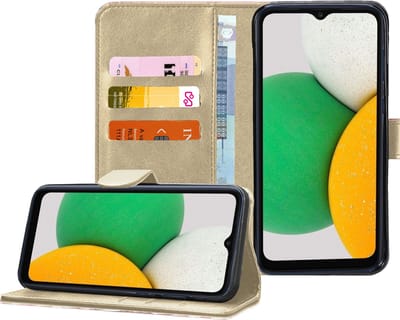 Geschikt voor Samsung A03 Core Book Case Hoesje - Magnetische Flip Hoes Cover - Portemonnee Rustic Goud
