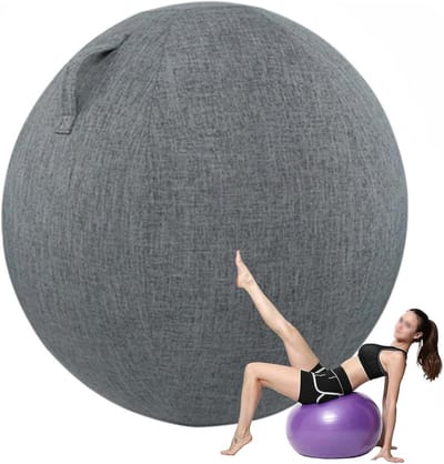 Oefenbal hoes - Yogabal beschermhoes - Balancetraining thuis - Draagbaar en wasbaar - 55 cm - Zwart