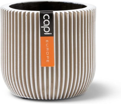 Capi Europe - Bloempot bol Groove Anthracite & Ivory - 9x8 - Ivoor - Opening Ø7 - Bloempot voor binnen - 5 jaar garantie - BGVI139